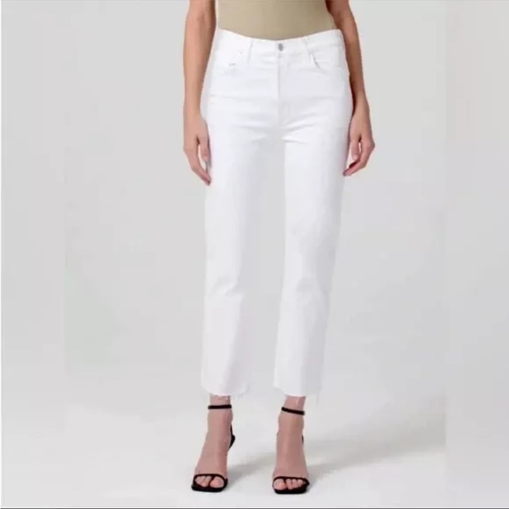 Citizens of Humanity Daphne Crop Jeans in Lucent White size  25